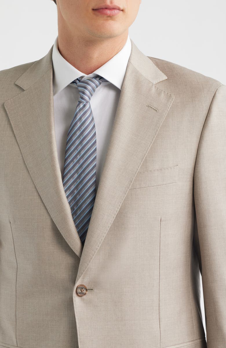 Heritage Gold Tan Wool & Cashmere Serge Suit, Alternate, color, Taupe