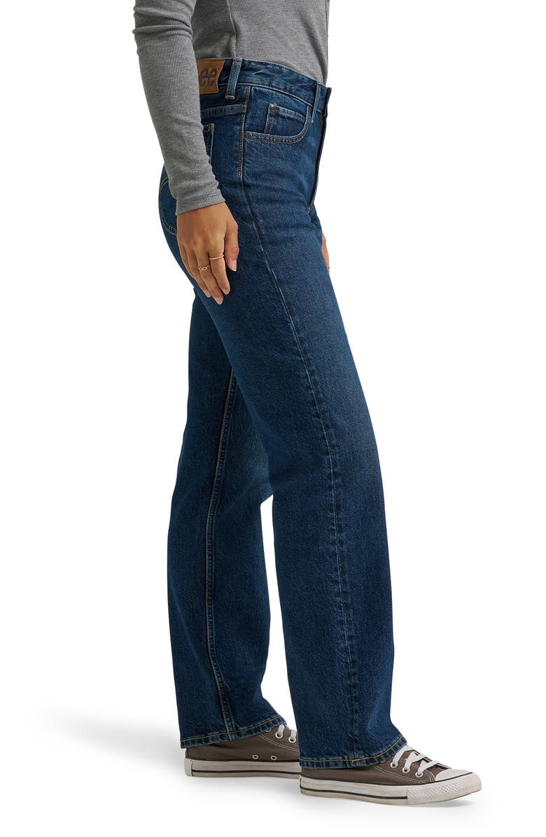 Lee Rider Classic High Waist Straight Leg Jeans, Alternate, color, Hyper Dark