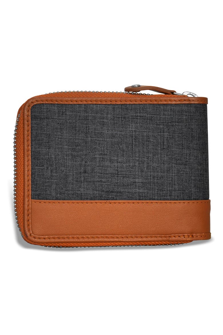 Zip Around Bifold Wallet, Alternate, color, TAN/BLACK