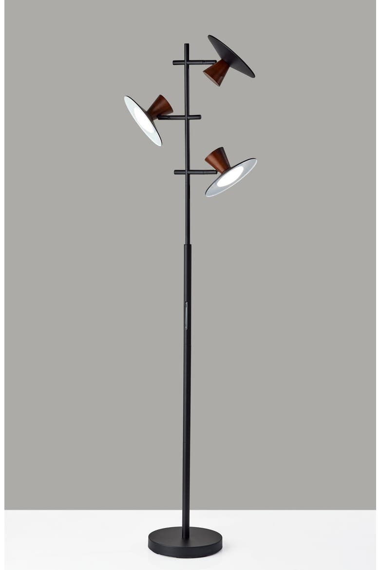 Elmore LED Tree Lamp, Alternate, color, BLACK W. WALNUT WOOD