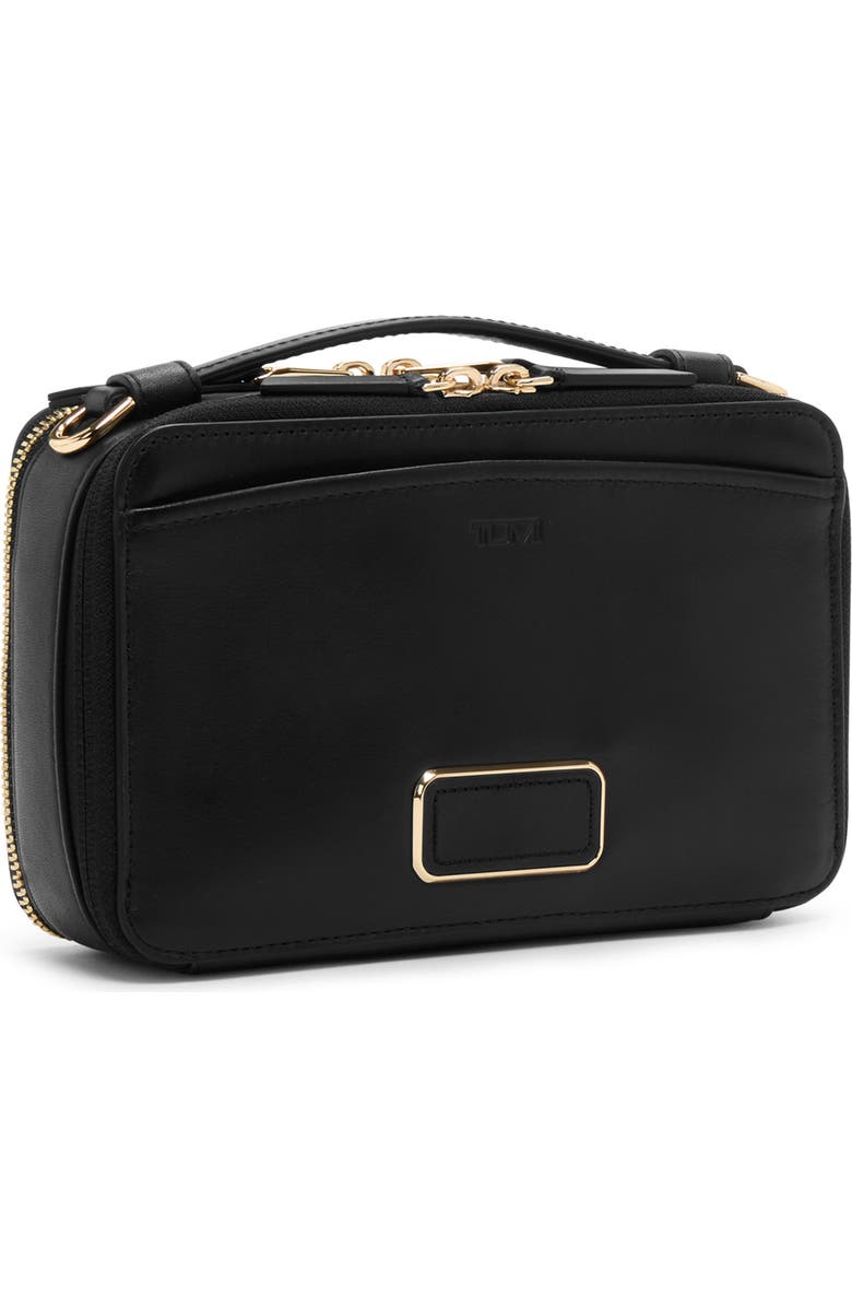 TUMI Myla Leather Crossbody Bag, Alternate, color, Black/ Light Gold