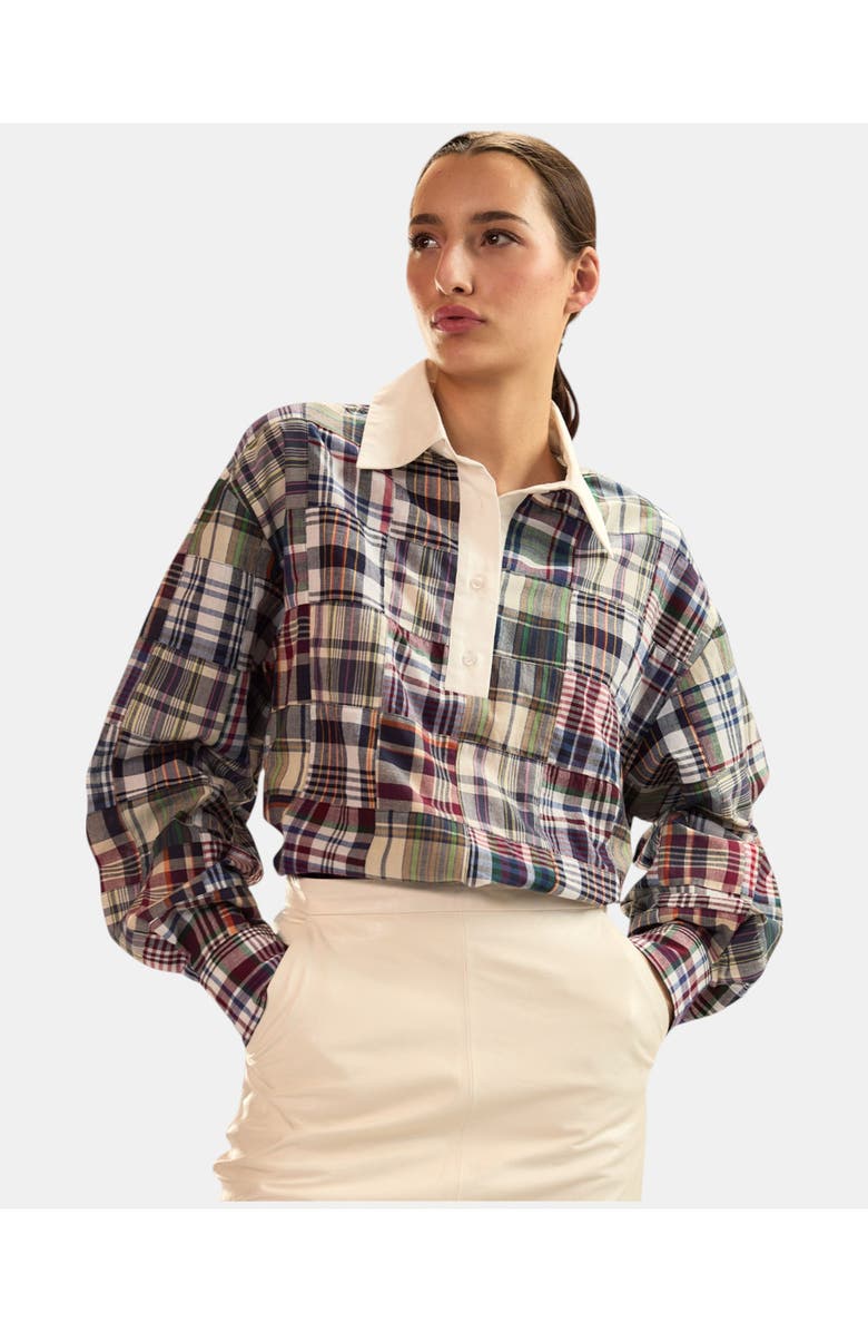 Cynthia Rowley Marisol Madras Rugby Shirt, Alternate, color, 