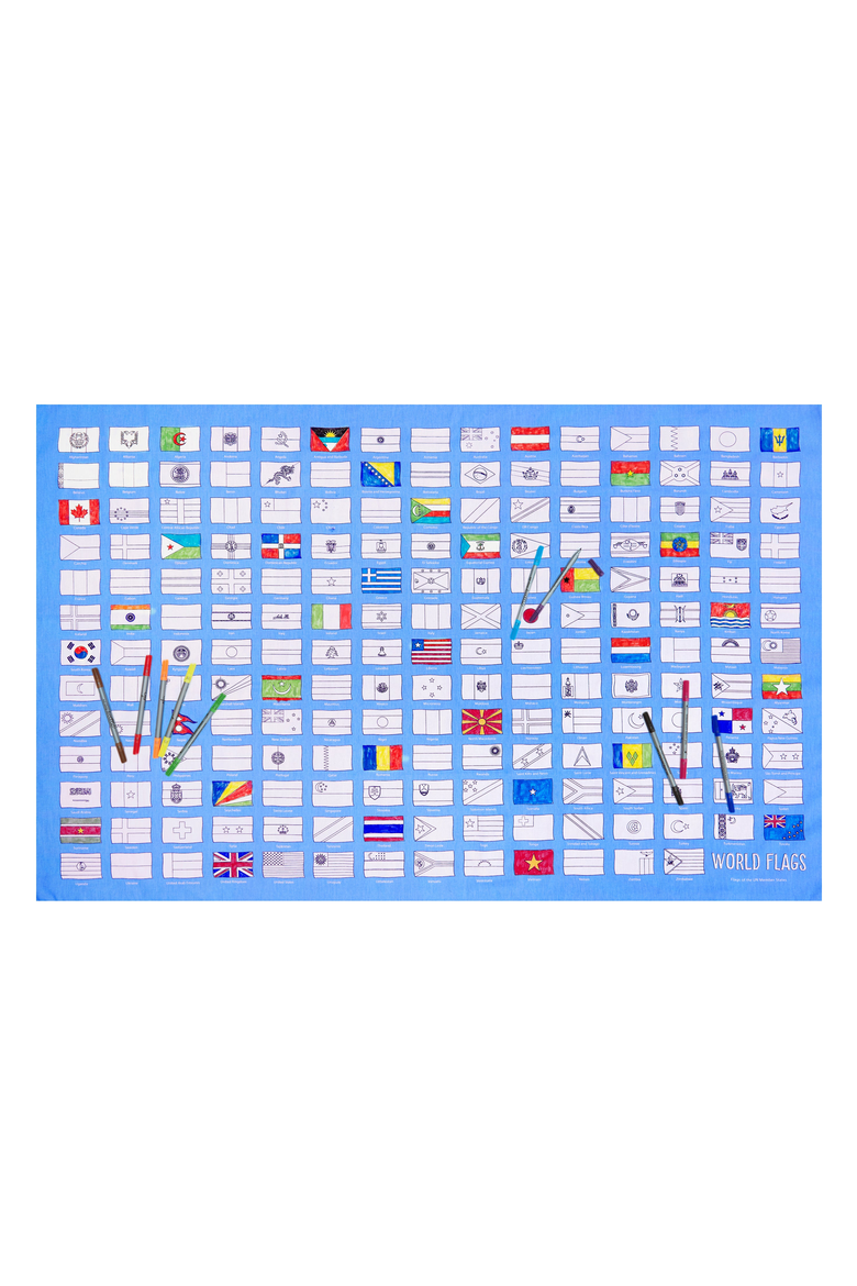World Flags Tablecloth, Main, color, Light Blue