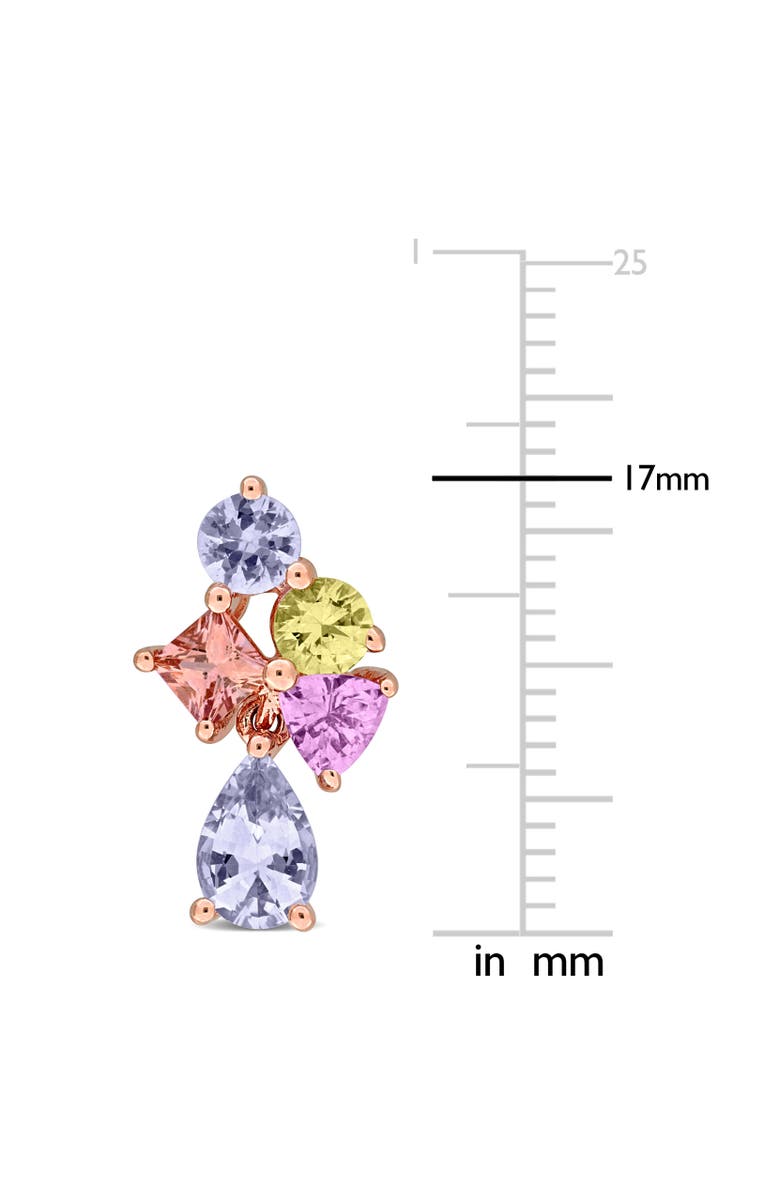 Julianna B. Multi-Color Sapphire Cluster Drop Earrings 14K, Alternate, color,