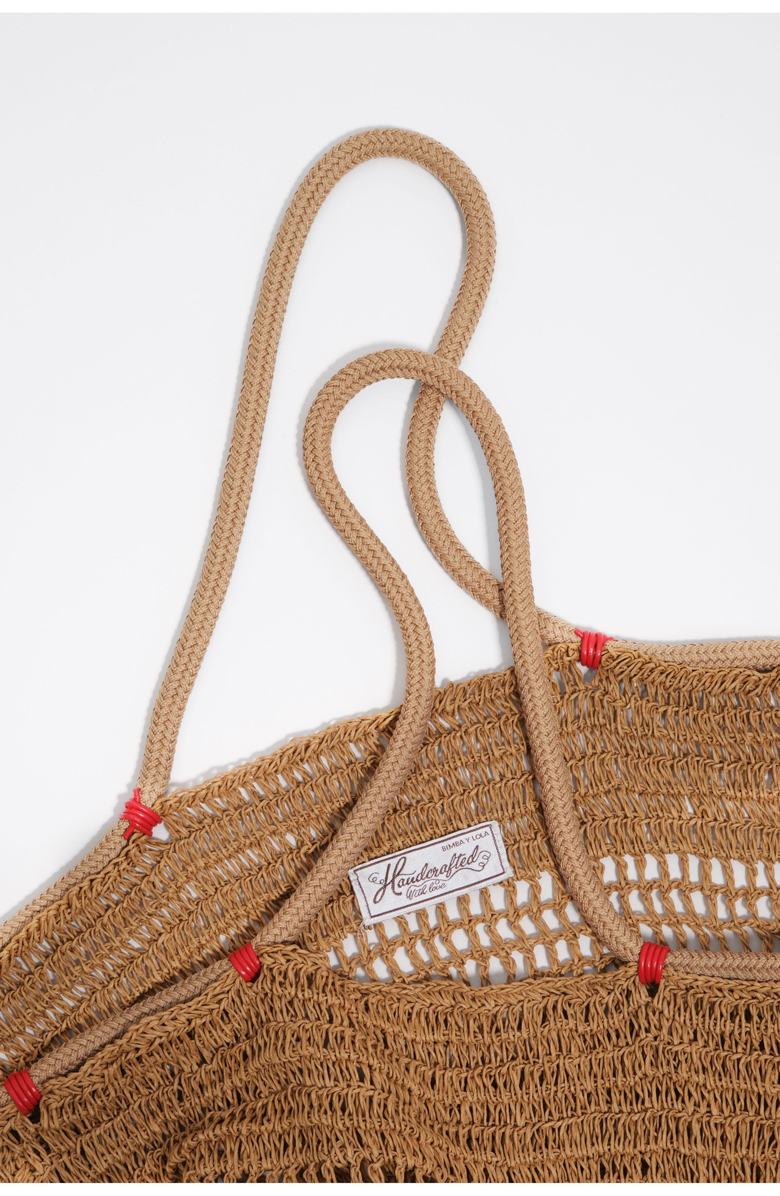 Large Paper Shoulder Bag, Alternate, color, DARK NATURAL
