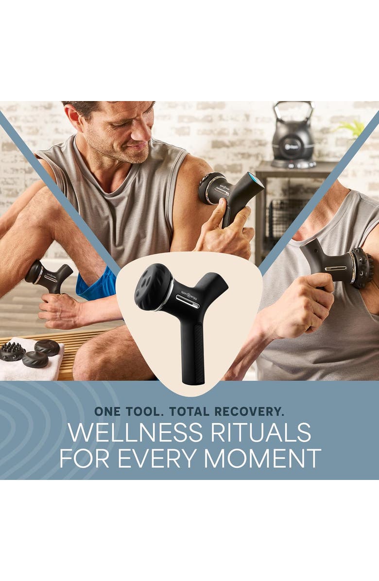 Lifepro Spinergy Oil-Compatible Lymphatic Drainage Massage Gun Rotary Deep Tissue Massager Gun, Alternate, color, Blue