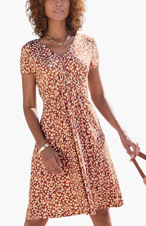 Short Sleeve Print Dress
