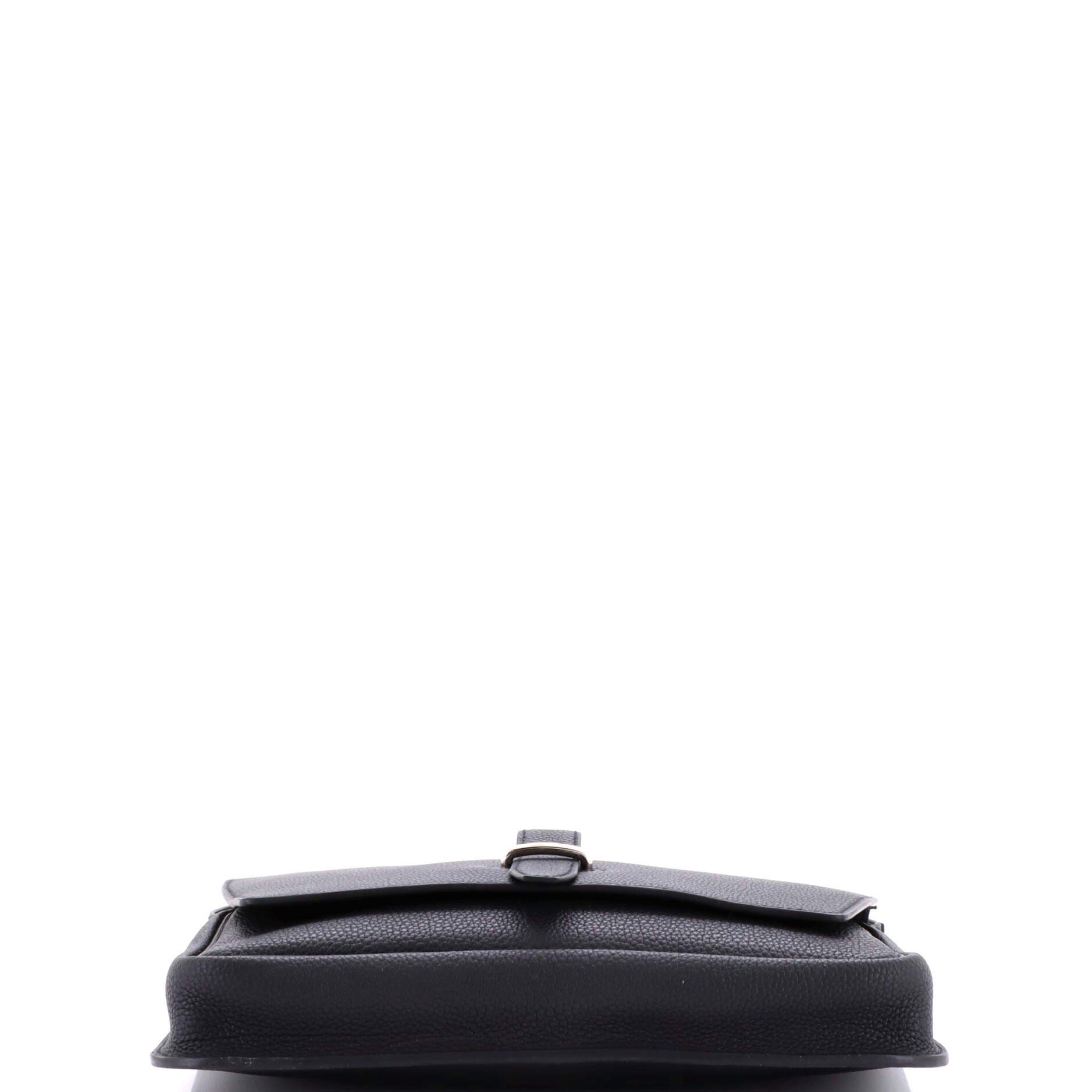 Pre-Owned Hermes Steve Light Junior Messenger Bag Togo, Alternate, color, Noir