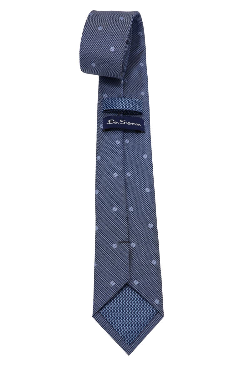 Dot Print Tie, Alternate, color, NAVY/ BLUE