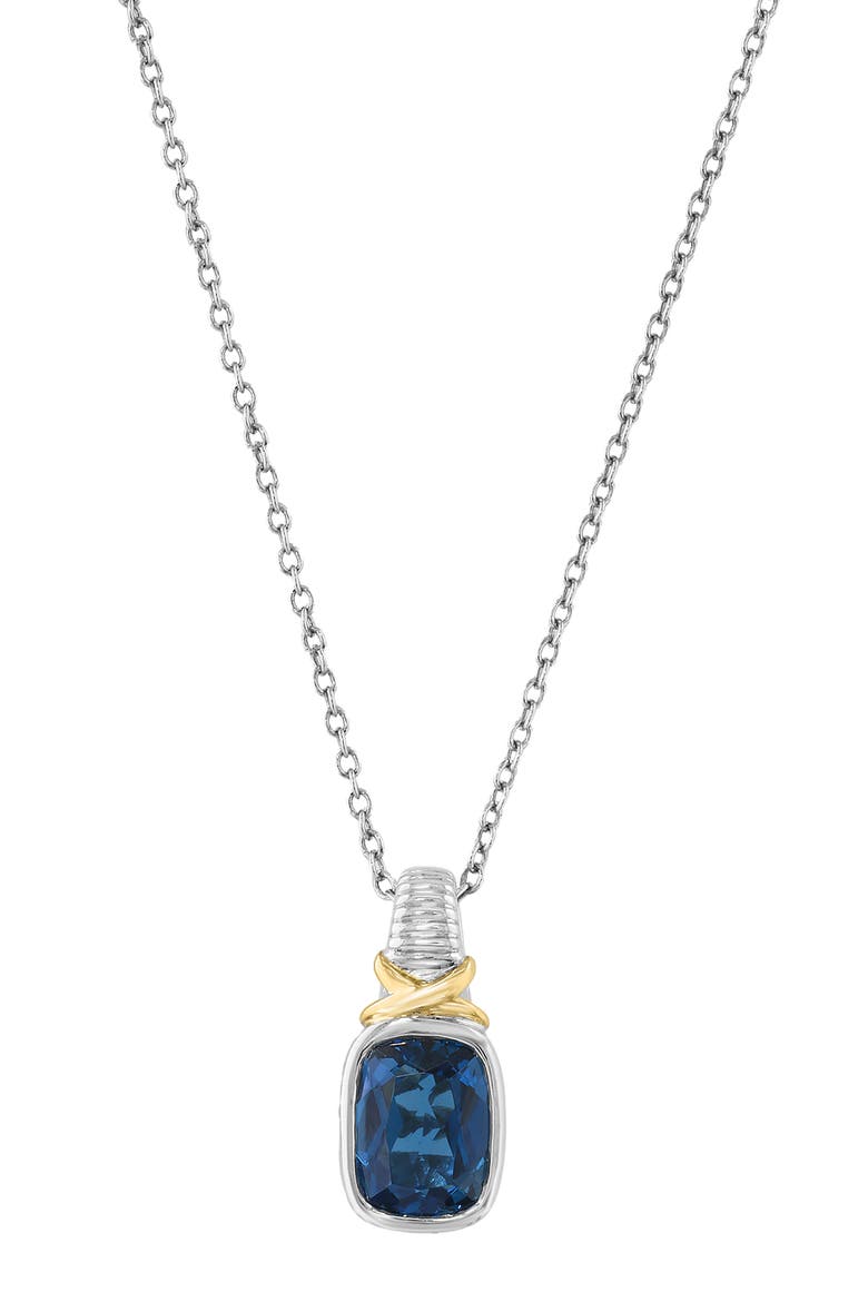Sterling Silver London Blue Topaz Pendant Necklace, Main, color, BLUE
