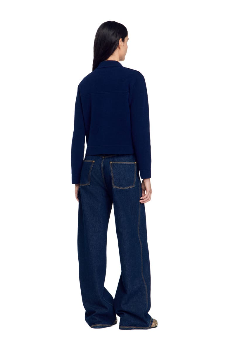 SANDRO Knit coatigan, Alternate, color, 