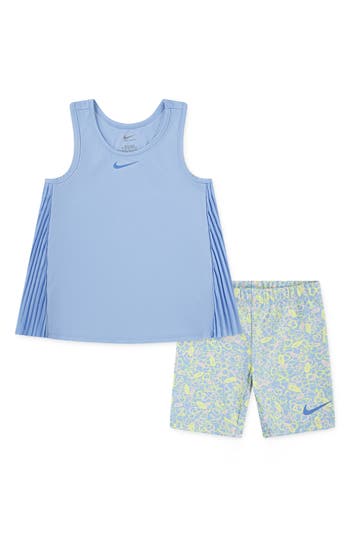 Nike Kids' Game Swoosh Match Dri-fit Tank & Shorts Set In Blue