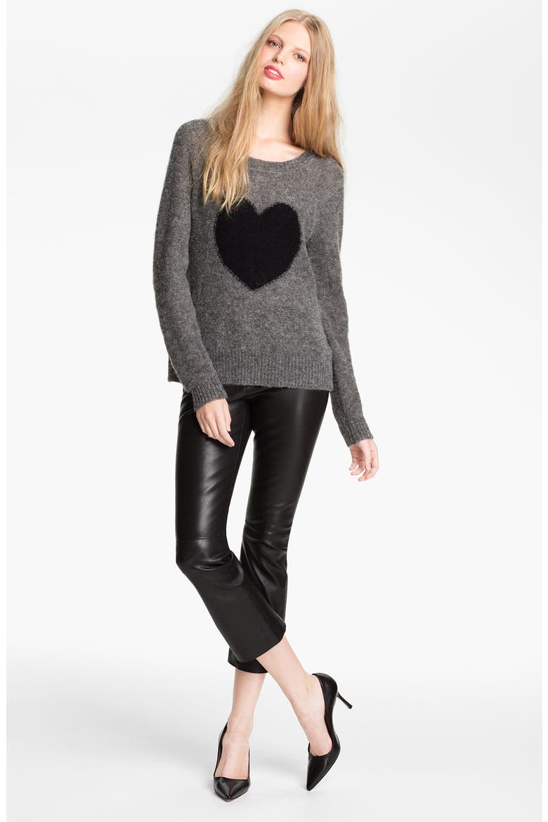Intarsia Knit Sweater, Main, color, CHARCOAL/ BLACK