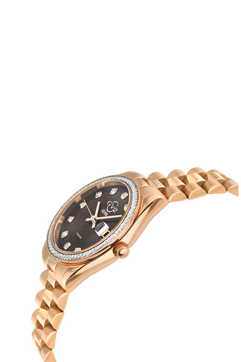 GEVRIL Women's Turin Swiss Diamond Watch, 32mm - 0.15 ctw, Alternate, color, ROSE GOLD