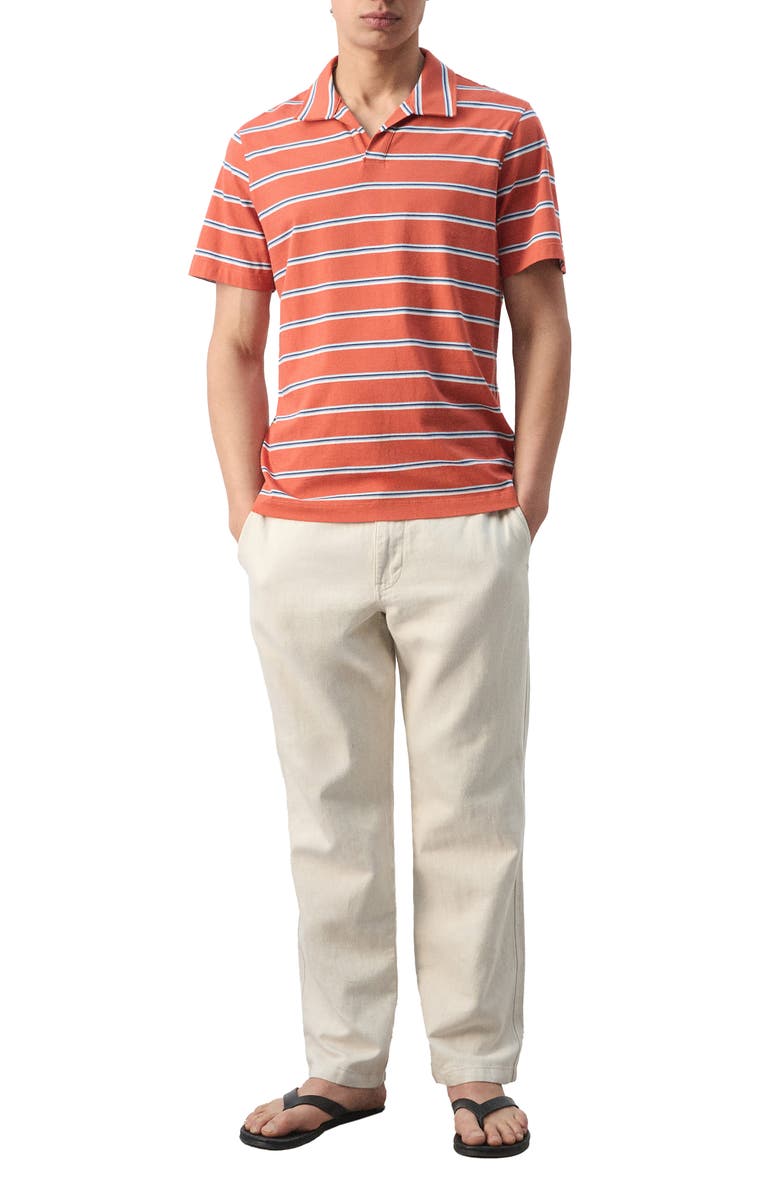 MANGO Regular Fit Stripe Cotton Polo, Alternate, color, Salmon
