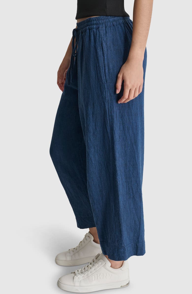 DKNY Delave Straight Leg Linen Blend Pants, Alternate, color, 