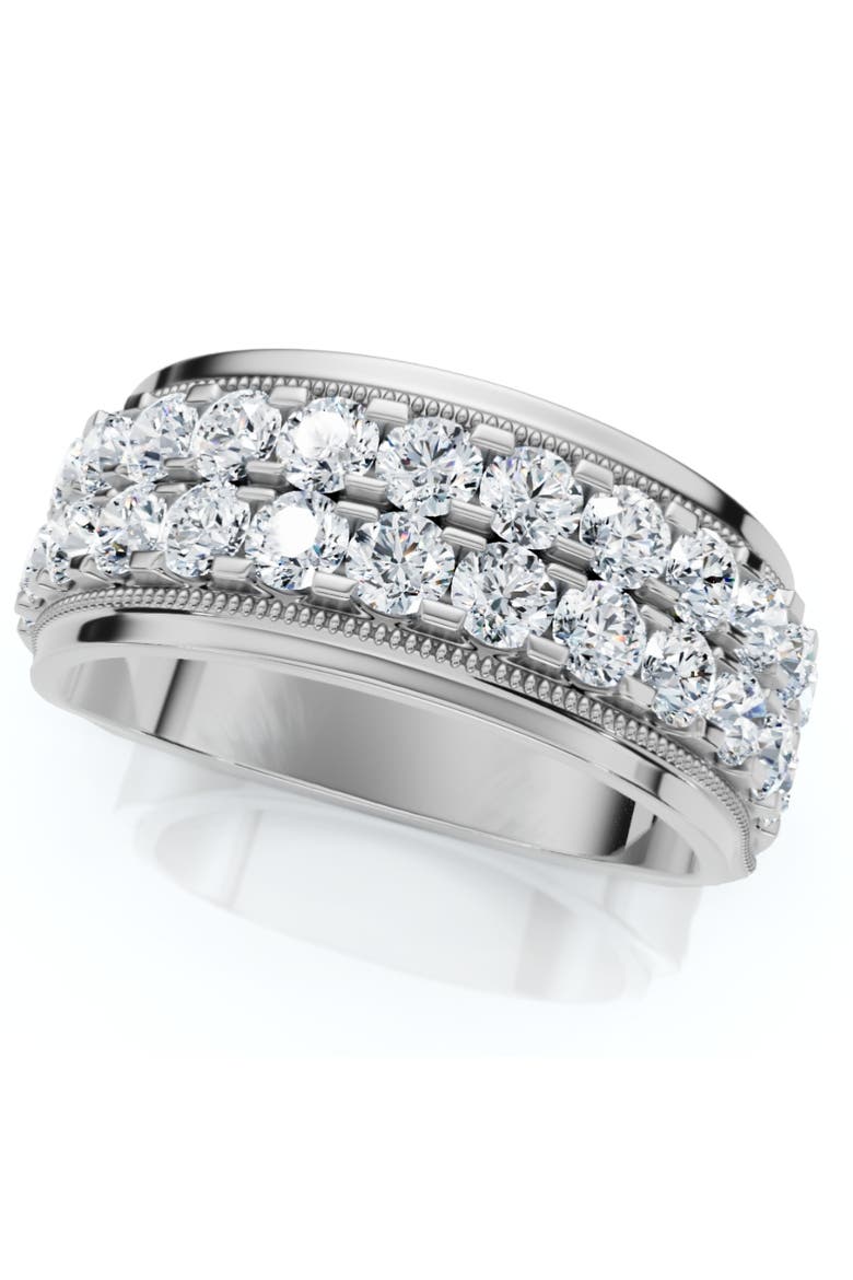 2ct Men's Diamond Double Row Wedding Ring Polished Band In Or Gold, Alternate, color, 10k Yellow Gold