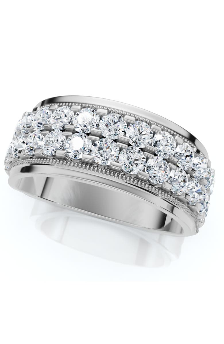 Bliss Diamond 2Ct Men's Diamond Double Row Wedding Ring Polished Band in or Gold, Alternate, color, 10K Yellow Gold