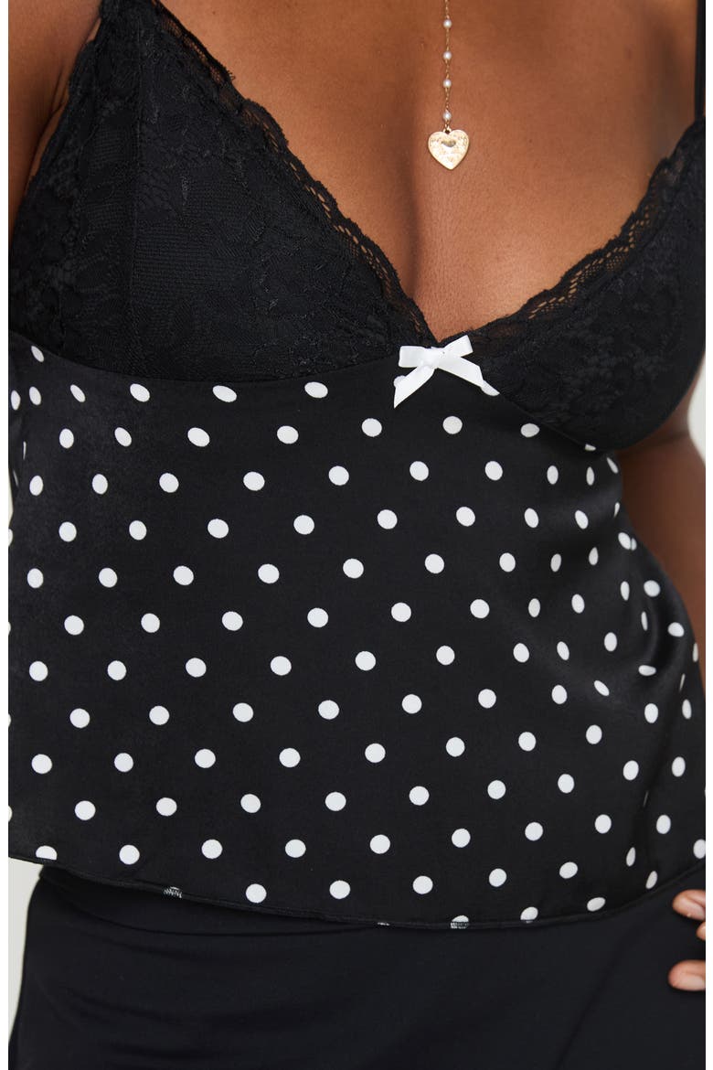 Castien Polka Dot Camisole, Alternate, color, BLACK