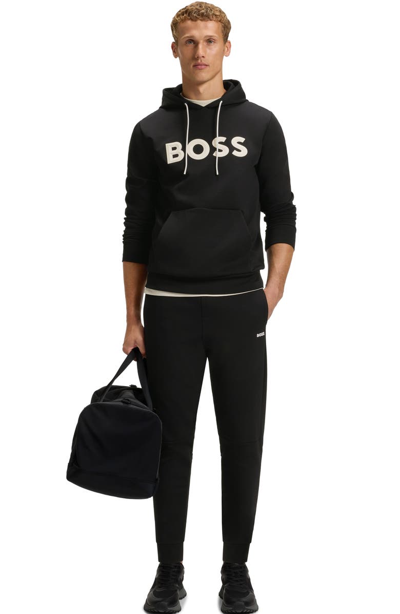BOSS Pants Zone Drawstring Track Pants, Alternate, color, Black