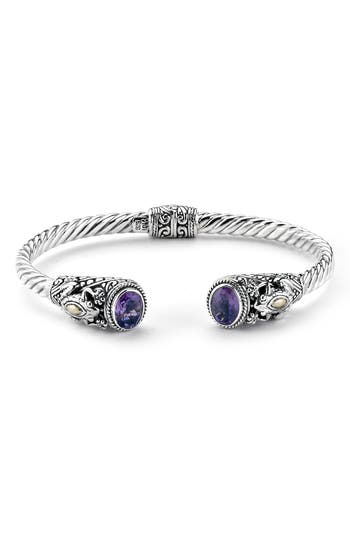 SAMUEL B. SAMUEL B. SEMIPRECIOUS STONE TEXTURED FROG BANGLE BRACELET