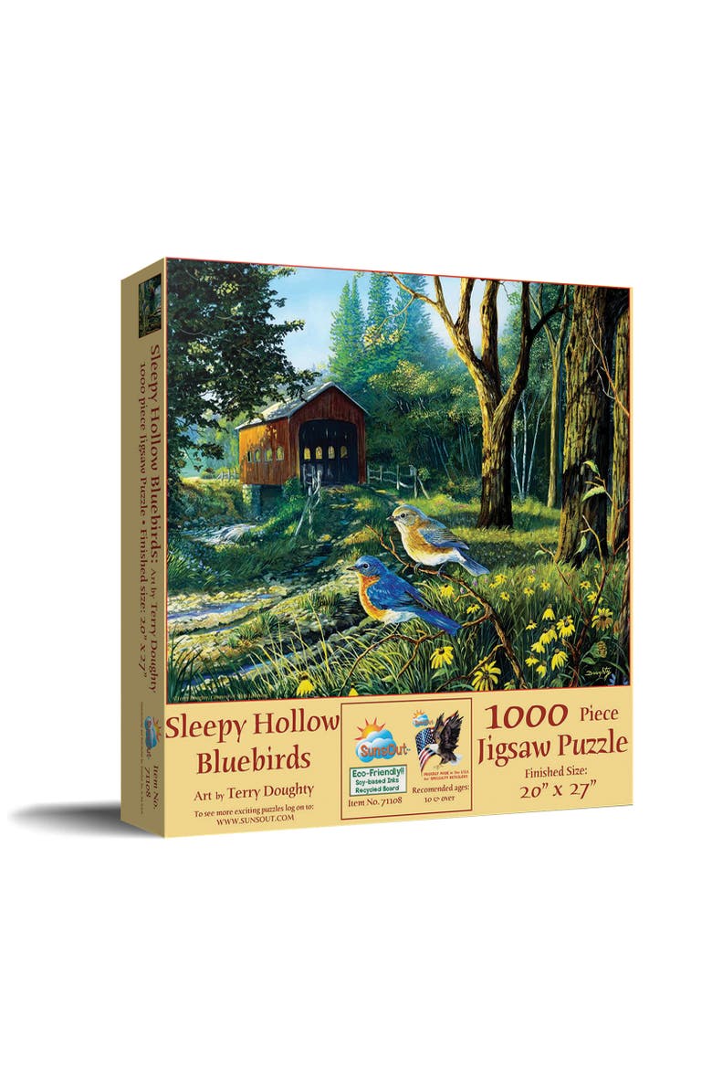Sleepy Hollow Blue Birds 1000 piece Jigsaw Puzzle for Adults, Main, color, Multicolor