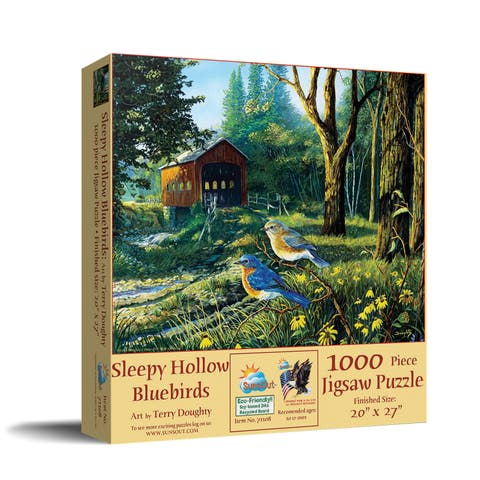 Sleepy Hollow Blue Birds 1000 piece Jigsaw Puzzle for Adults