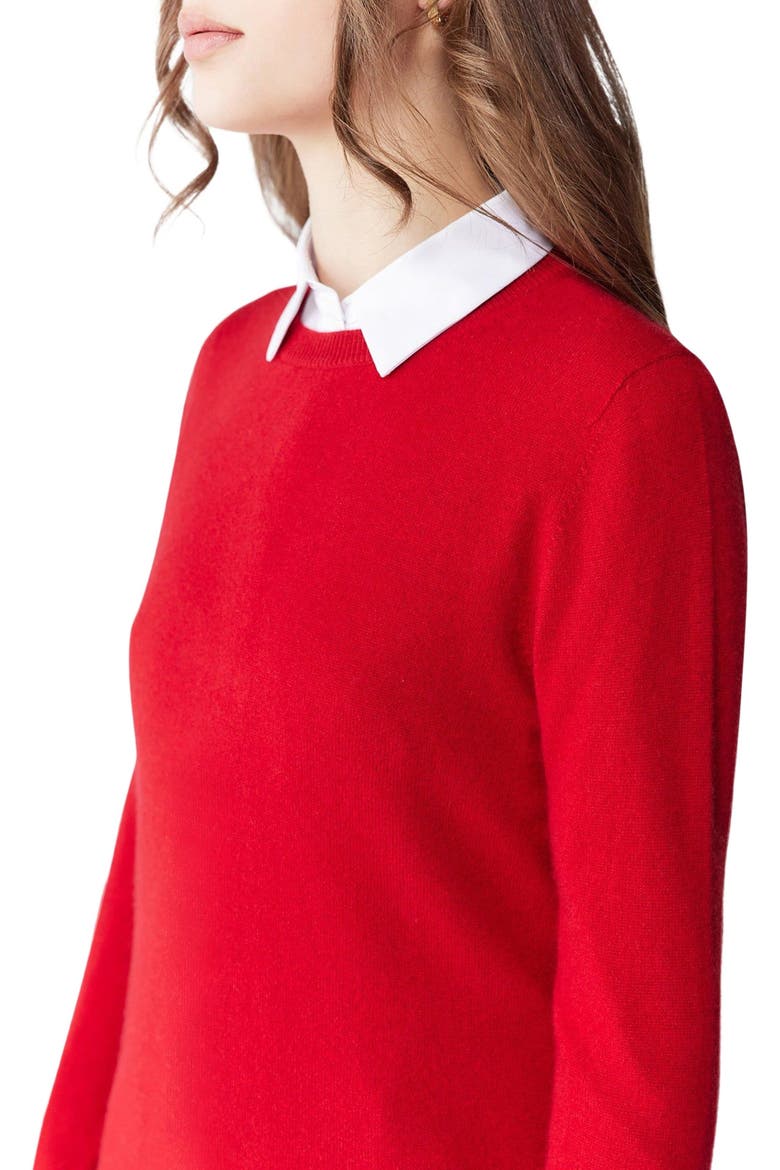 Essential Cashmere Crewneck Sweater, Alternate, color, haute red