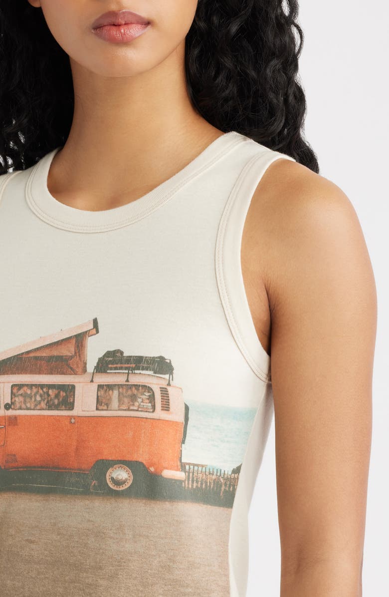 Daydreamer Beach Camper Cotton Graphic Tank, Alternate, color, Dirty White