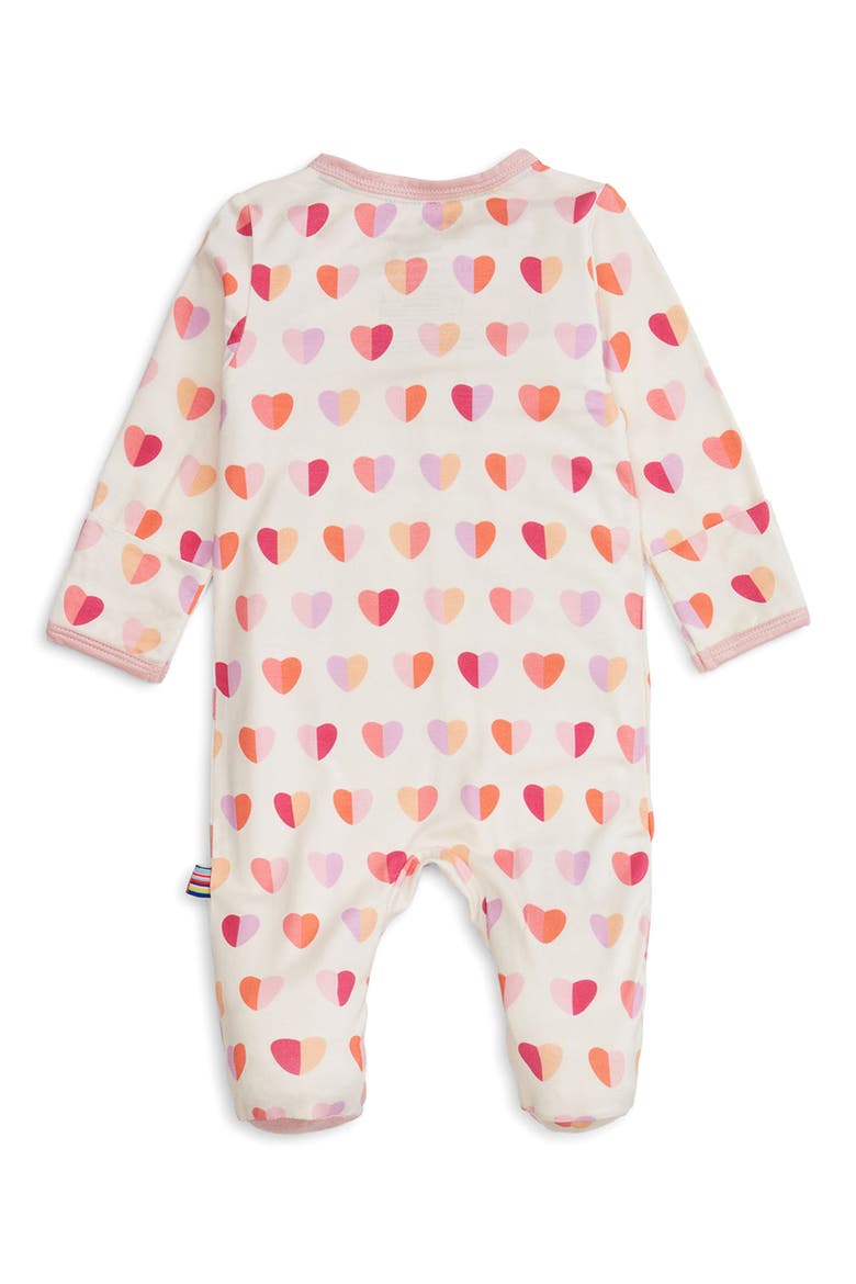 Pink Hearts Magnetic Modal Footie, Alternate, color, PINK XOXO