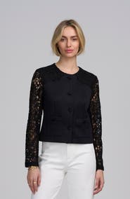 ELLE Collection Lace Satin Jacket