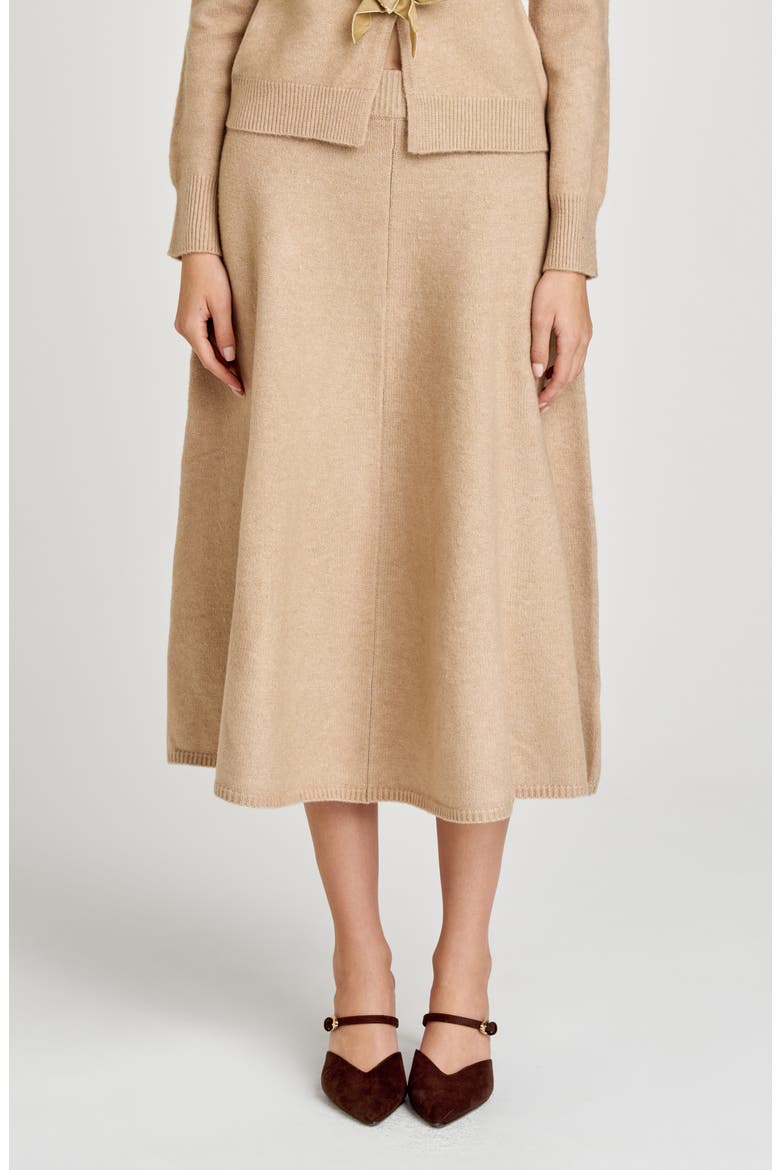 Kayla A-Line Knit Midi Skirt, Main, color, BEIGE