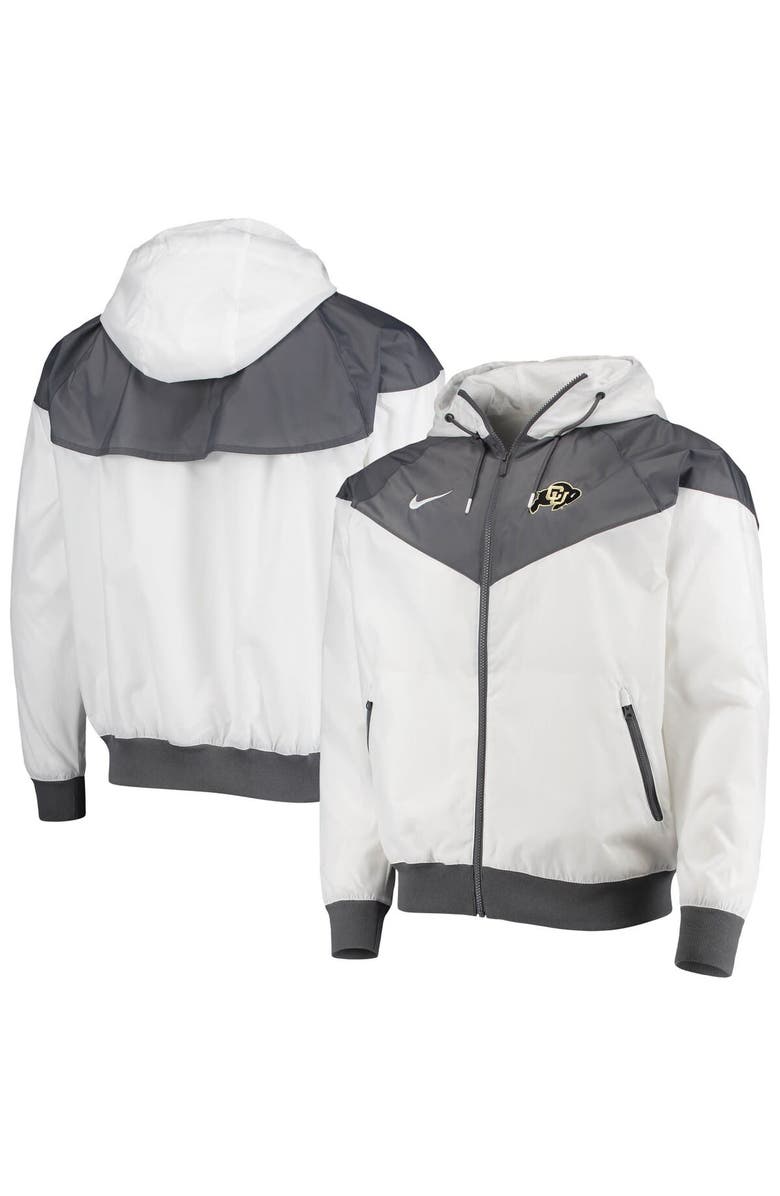 Nike Men's Nike White Colorado Buffaloes Windrunner Raglan Full-Zip Hoodie Jacket, Main, color, White