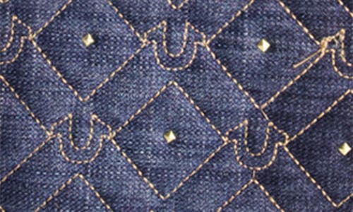 TRUE RELIGION TRUE RELIGION FRAYED DENIM MINI SATCHEL BAG