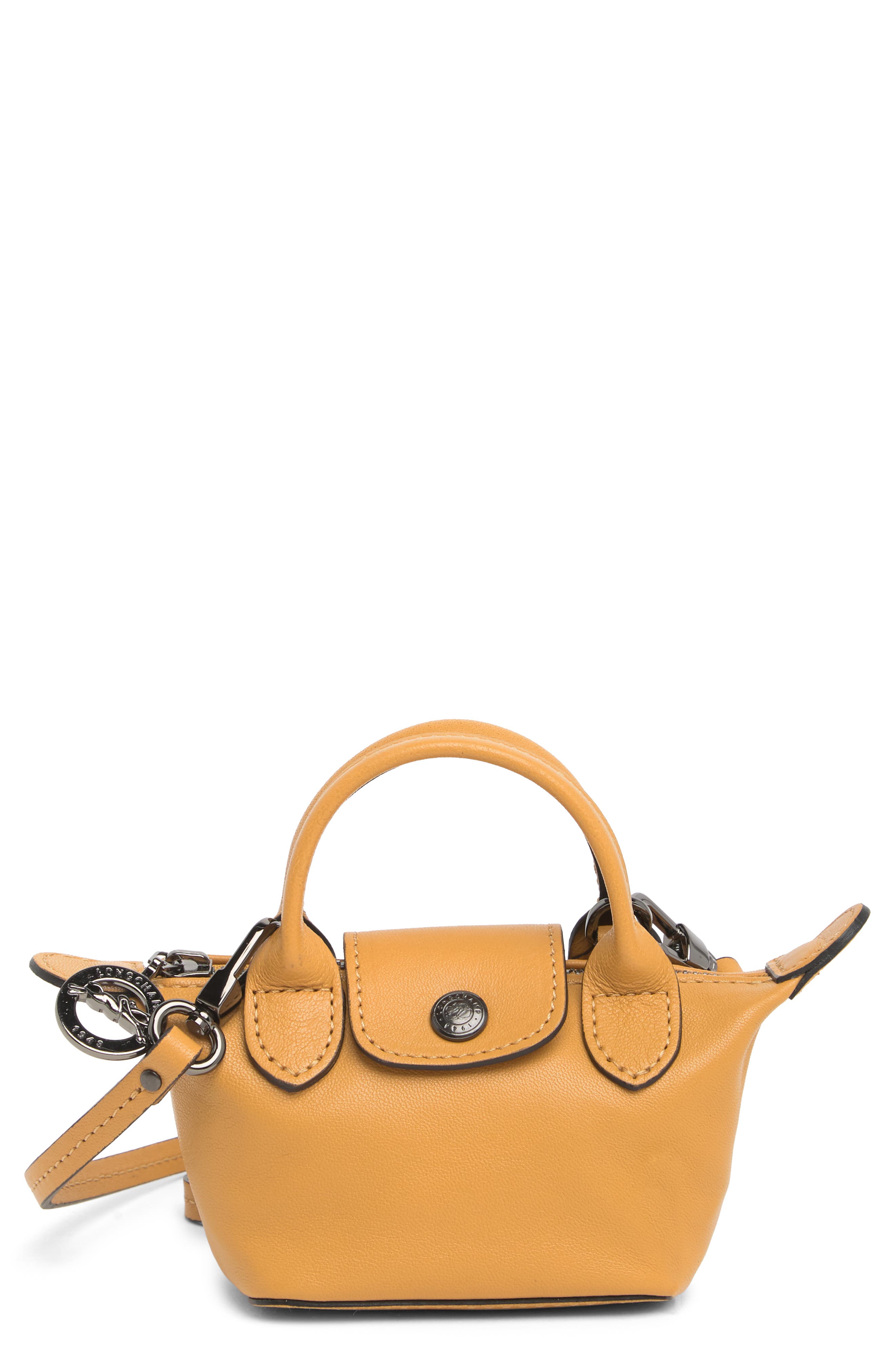Longchamp Le Pliage Cuir Nano Crossbody Bag, Main, color, 