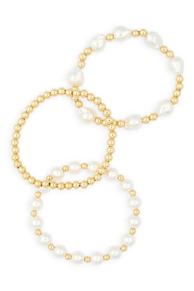 3-Pack Assorted Stretch Bracelets, Alternate, color, WHITE- GOLD