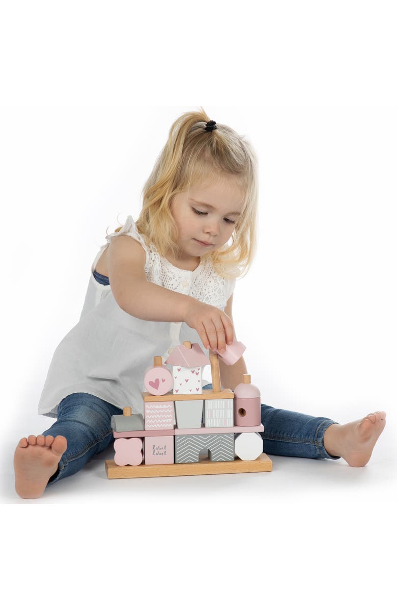 Label Label Stacking Blocks House Pink, Wooden & Colored Blocks, 18M+, Alternate, color, Multicolored
