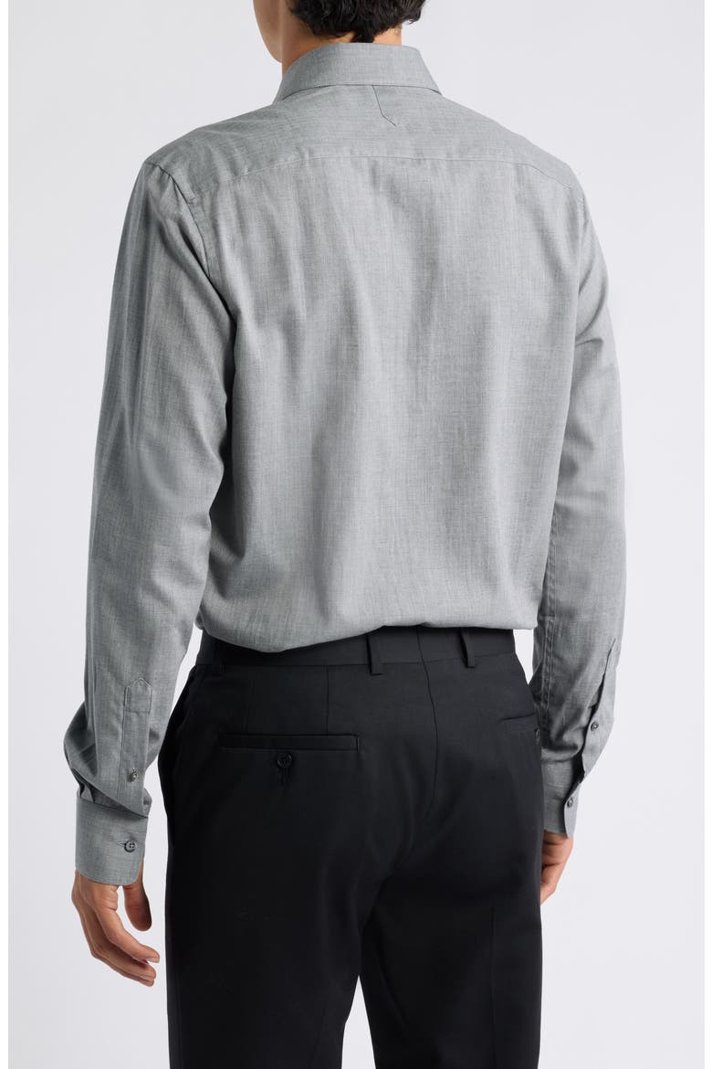 Regular Fit Herringbone Button Up Shirt, Alternate, color, GREY