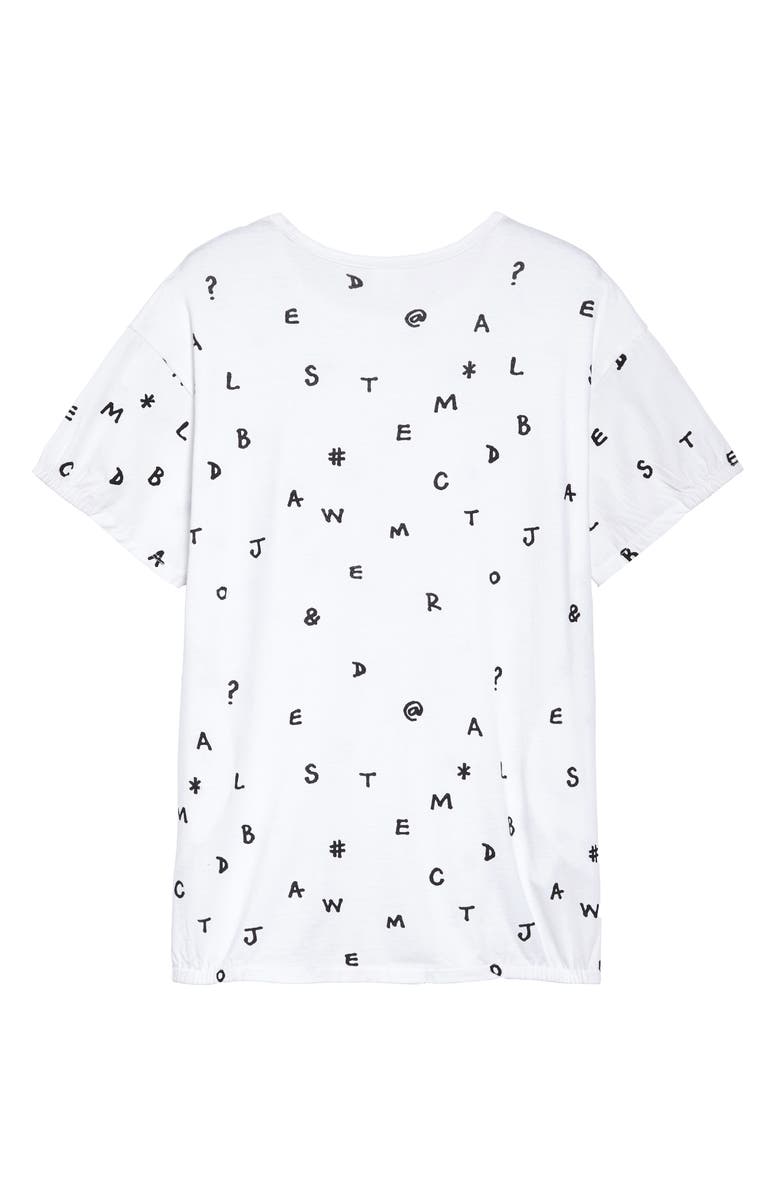 Stem Print Gather Sleeve Dress, Alternate, color, 