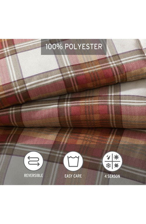 Eddie Bauer Edgewood Plaid Reversible Comforter & Sham Set In Red