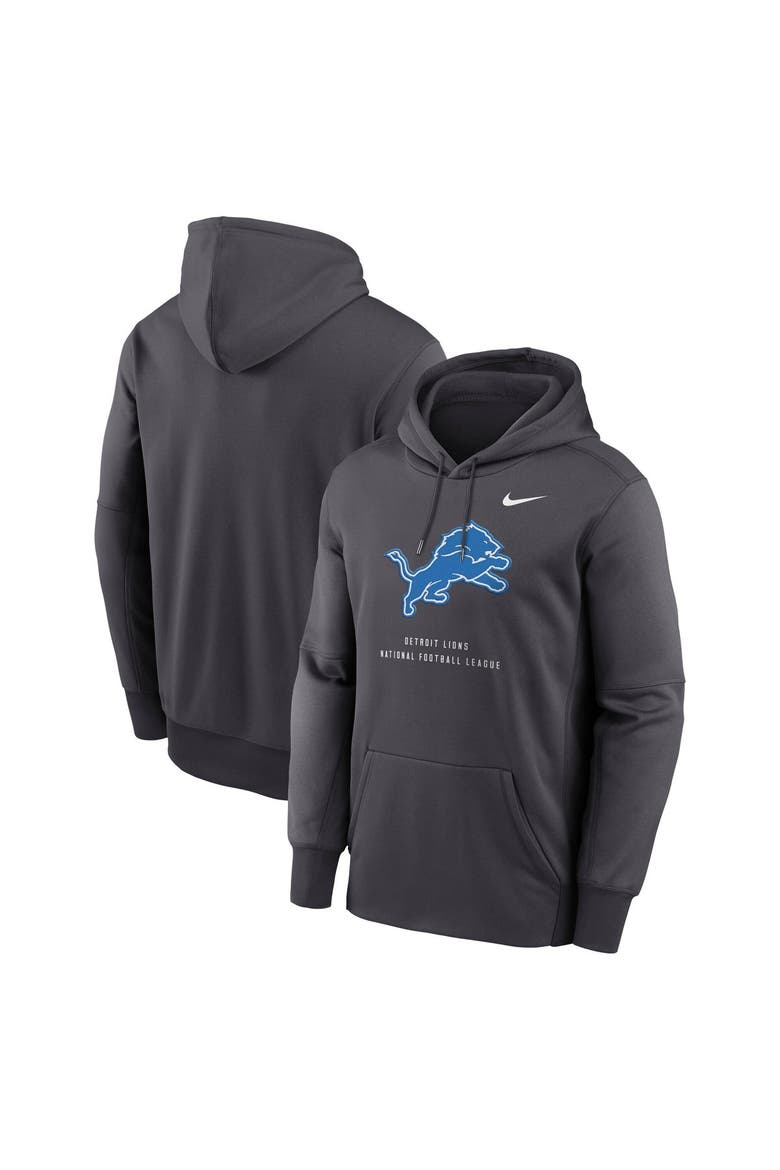 Men's Nike Charcoal Detroit Lions Toss Sweep Therma-FIT Hoodie, Main, color, Charcoal