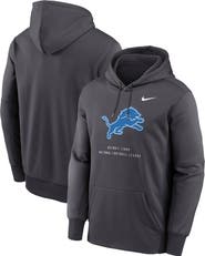 Nike Men's Nike Charcoal Detroit Lions Toss Sweep Therma-FIT Hoodie