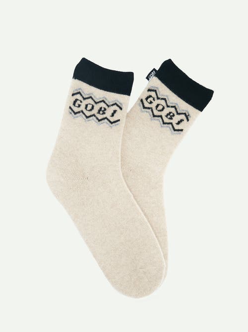 Gobi Mongolian Cashmere Alpine Cashmere Socks In Sand