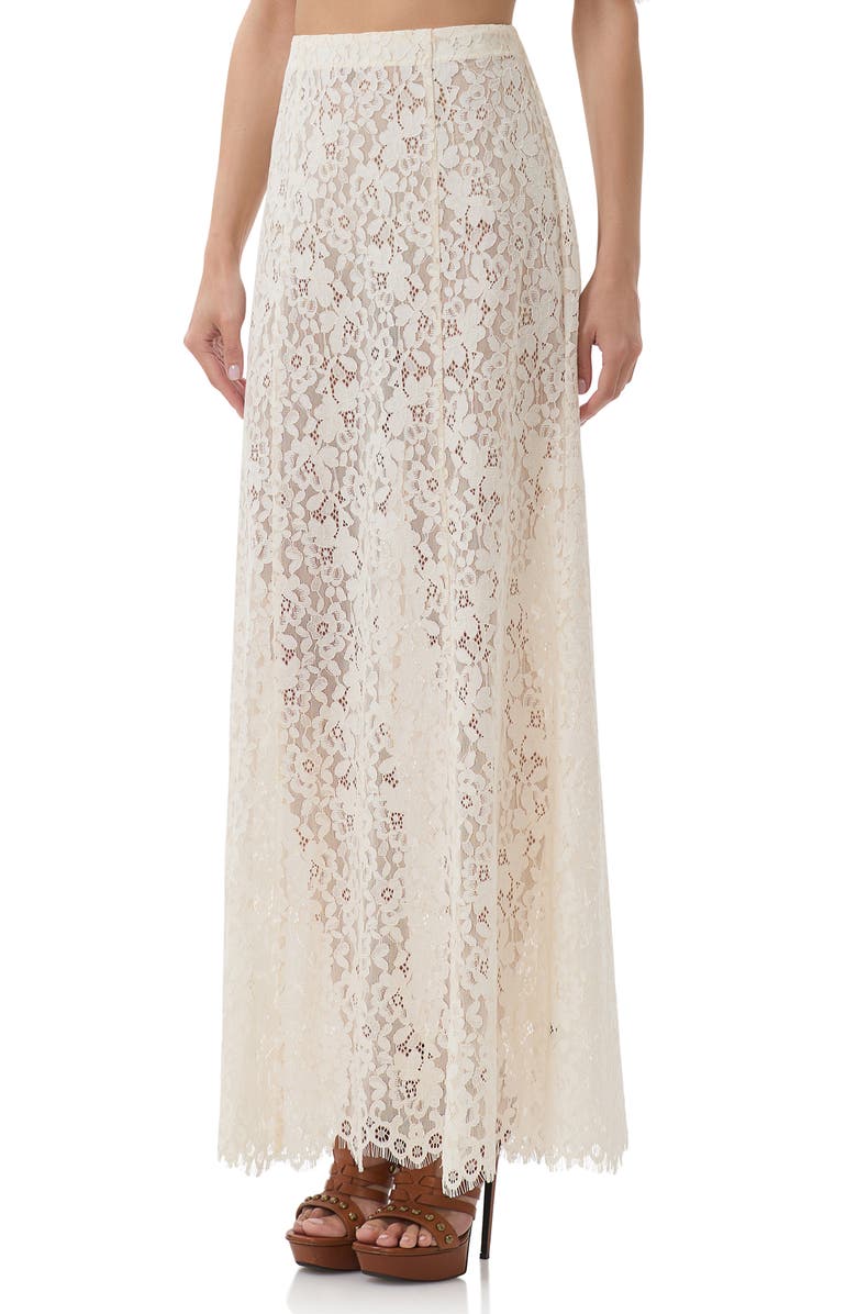 AFRM Oxford Semisheer Lace Maxi Skirt, Alternate, color, Gardenia