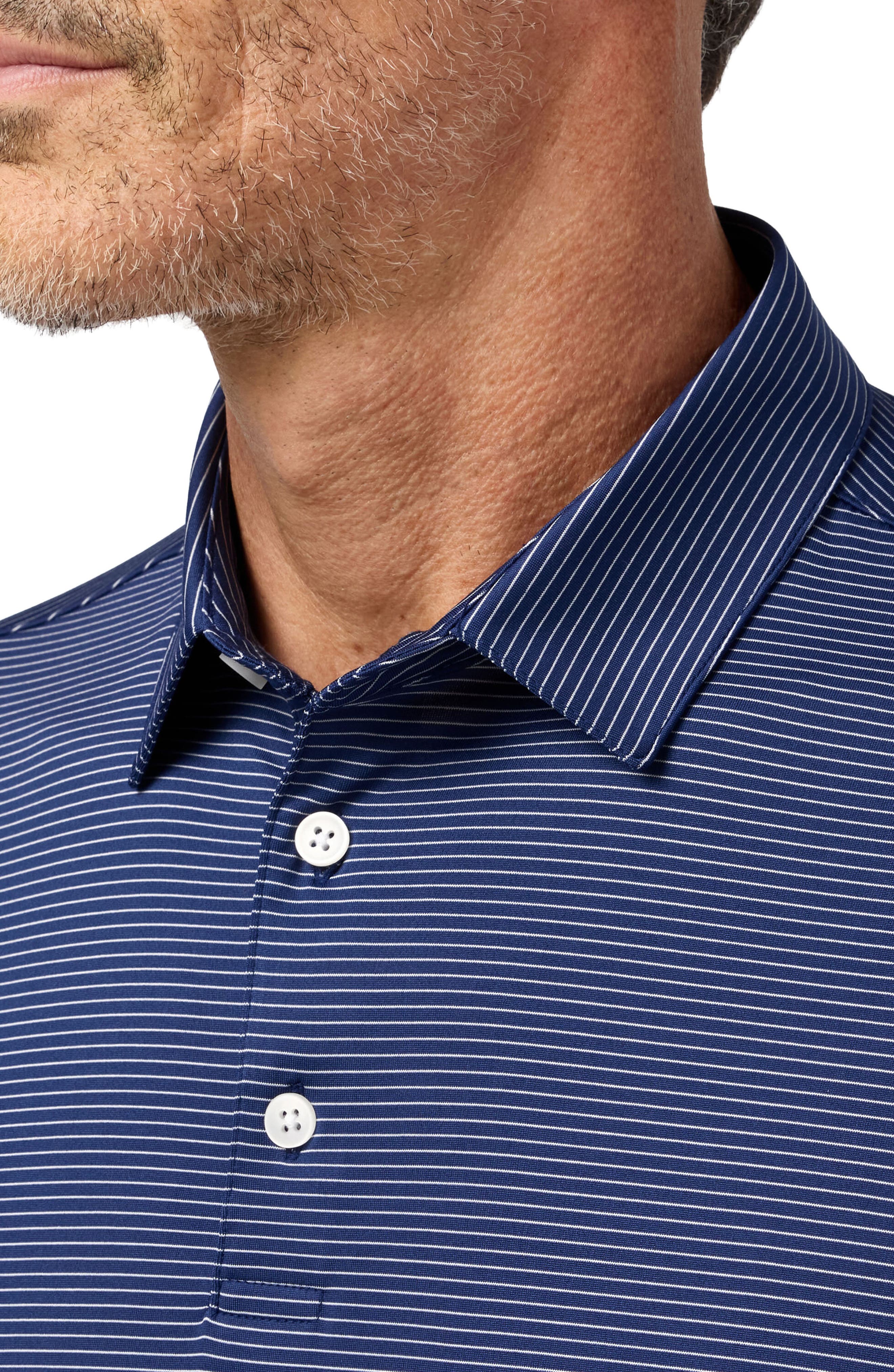 Versa Trim Fit Cobalt Balanced Stripe Polo - image 2