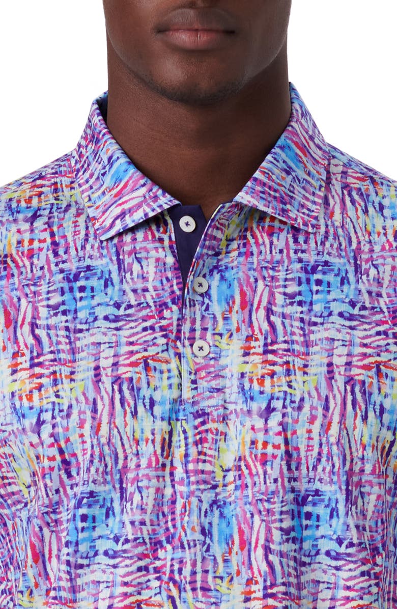 Bugatchi Digital Print Cotton Polo Shirt, Alternate, color, 