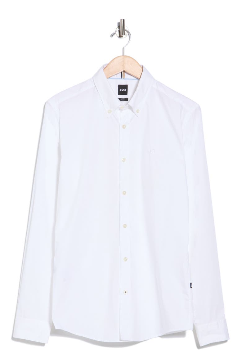 Roan Slim Fit Stretch Button-Up Shirt, Main, color, WHITE
