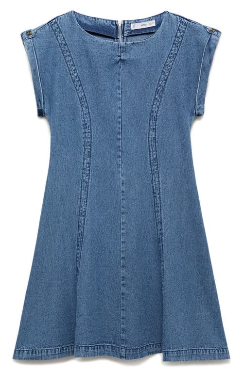 Mango Seam Detail Flare Denim Dress In Multi