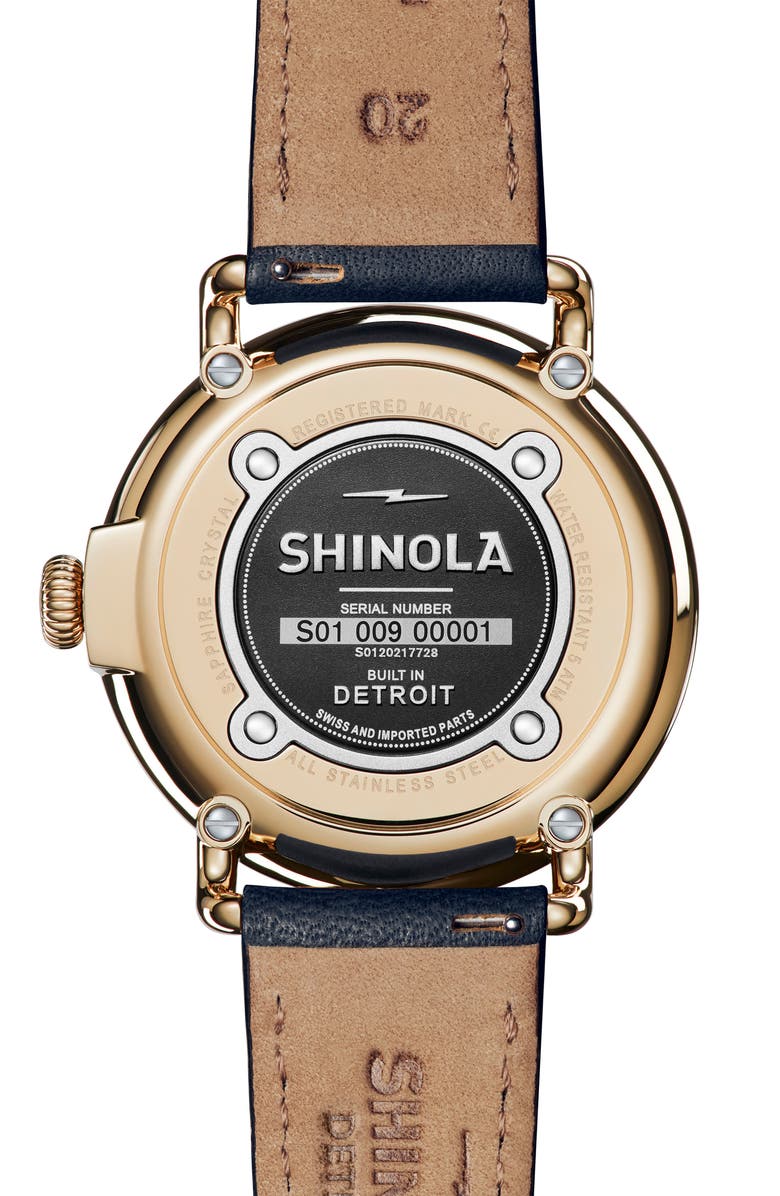 Shinola The Runwell Sub Second Leather Strap Watch, 41mm, Alternate, color, 