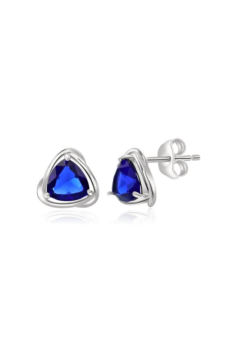 Donatello Gian Sterling Silver Twisted Halo Earrings, Main, color, Blue